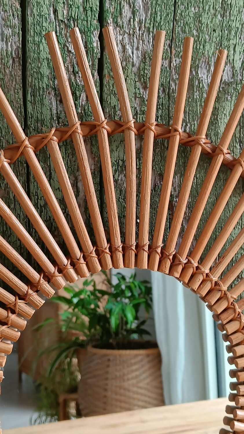 Rattan mirror