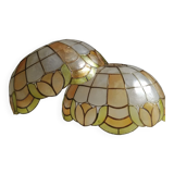 Pair of mother-of-pearl lampshades