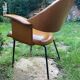 Fauteuil de bureau Italien Skaï havane vers 1950