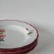 Set of 7 Salins soup plates with serrated edges with flowers 1950