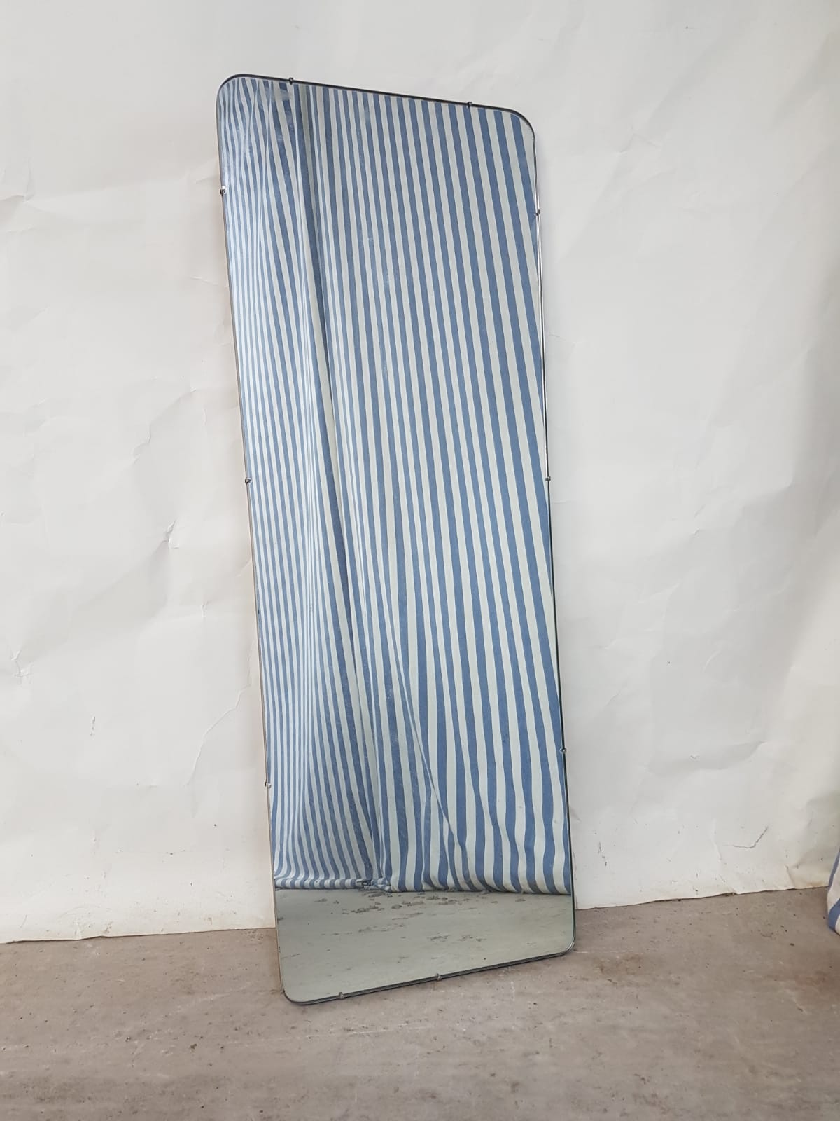 Vtg Mid Century Floor Standing Wall Mirror Danish Scandi Design Retro 70s 40x106cm