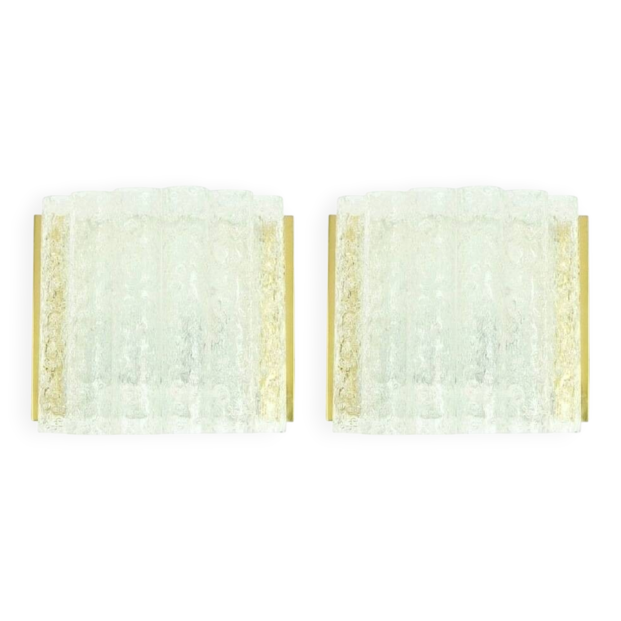 Pair of Mid-Century Modern Murano Ice Glass Wall Lights from Doria, 1960s