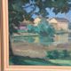 Original Oil on Canvas – “House near The Lake” by Fern I. Coppedge – Signed – Vintage & Framed – 30 × 24 cm (11.8" × 9.4")