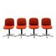 4 vintage chairs, model 231/5 in orange fabric by Wilkhahn.