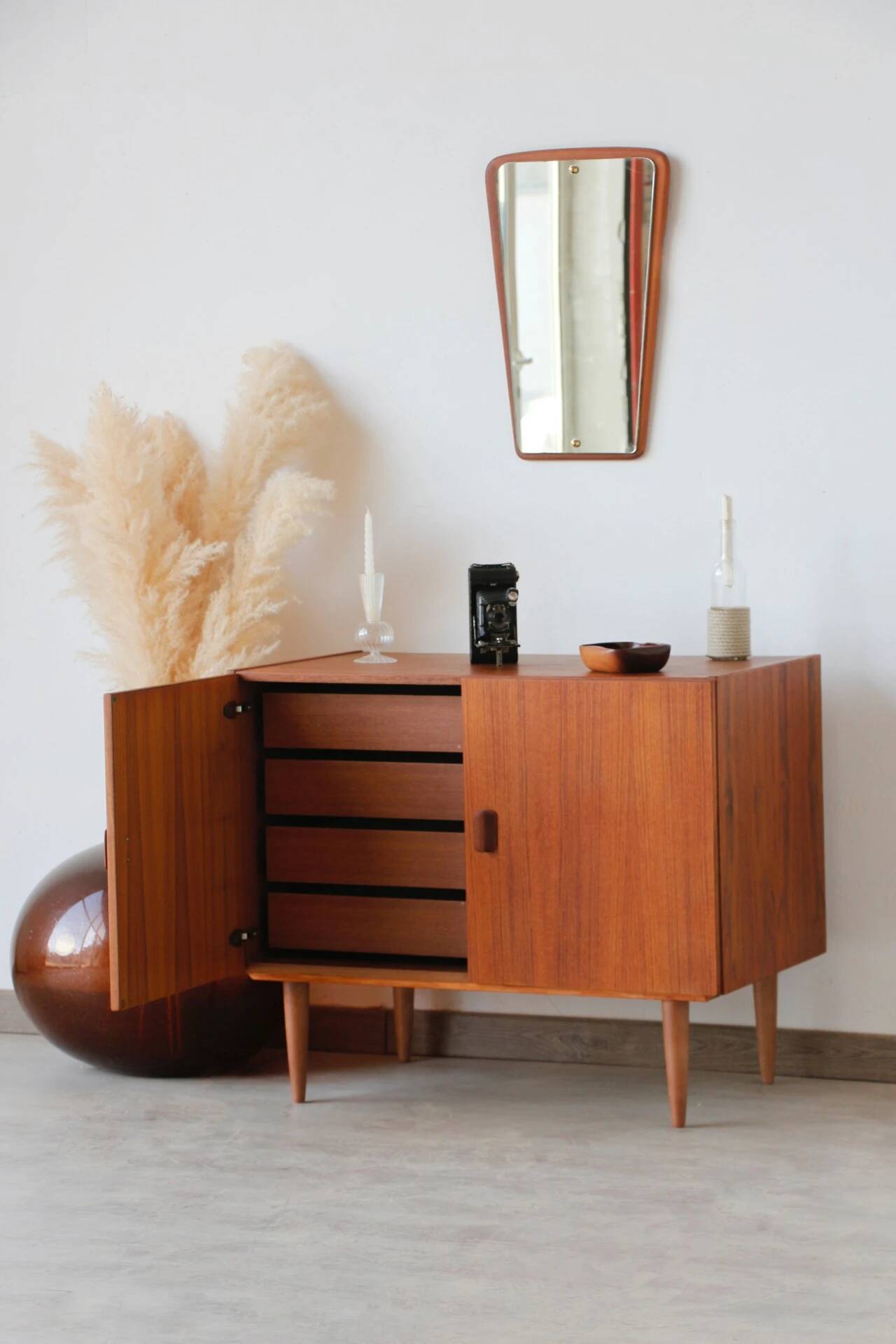 Restored vintage teak Scandinavian furniture