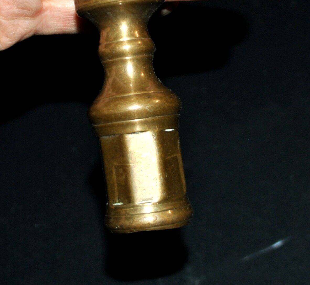 Antique bronze candlestick 18th century octagonal carved chandelier Louis XIV 23.5 cm