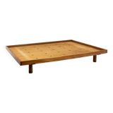 Pierre Chapo. “Godot” model blond oak bed. 1960s.