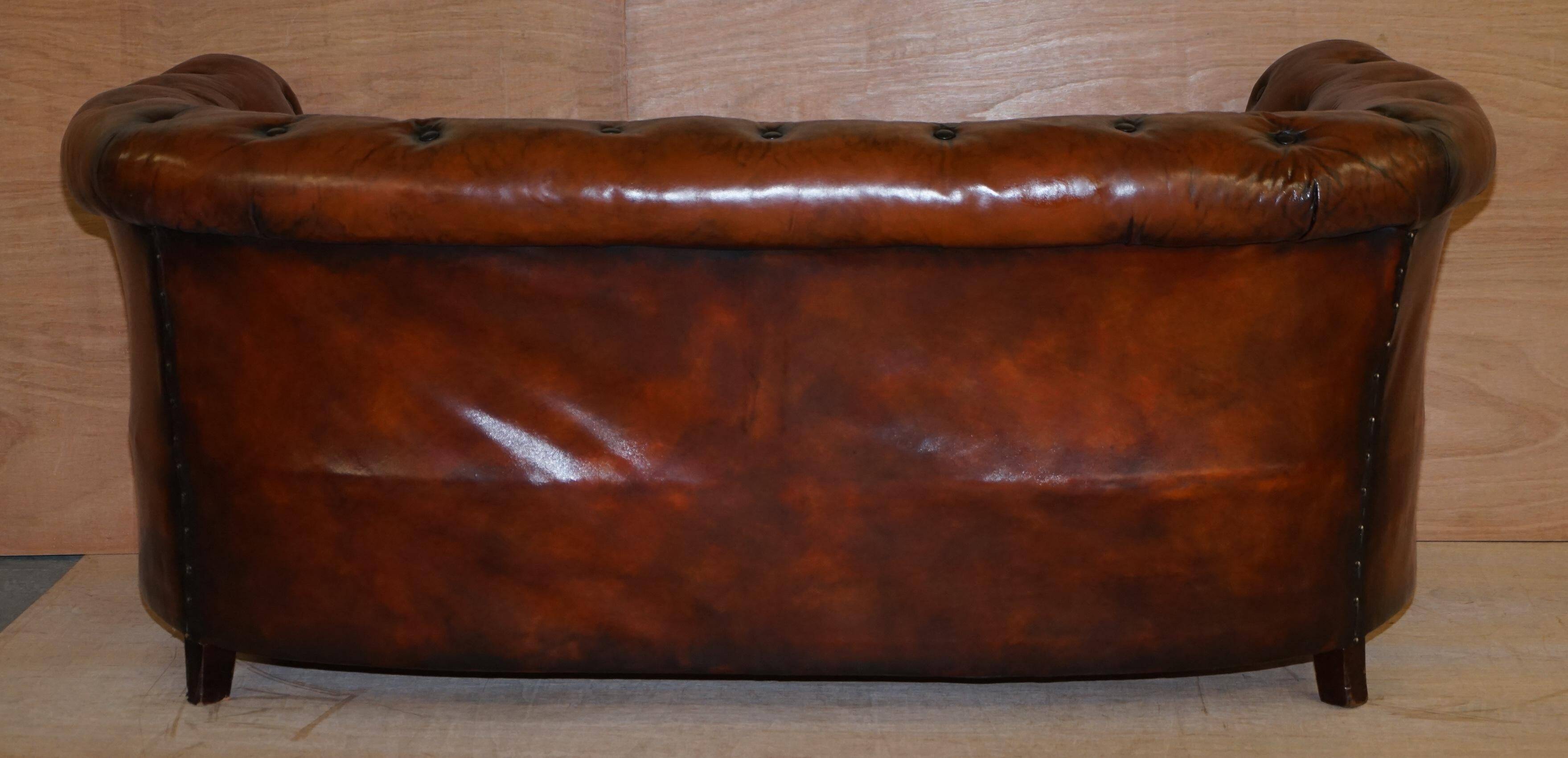 Chesterfield Regency Serpentine Sofa in Hand-Dyed Leather