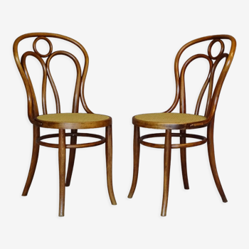 2 chaises Engelstuhl n°36 de Kohn, vers 1900