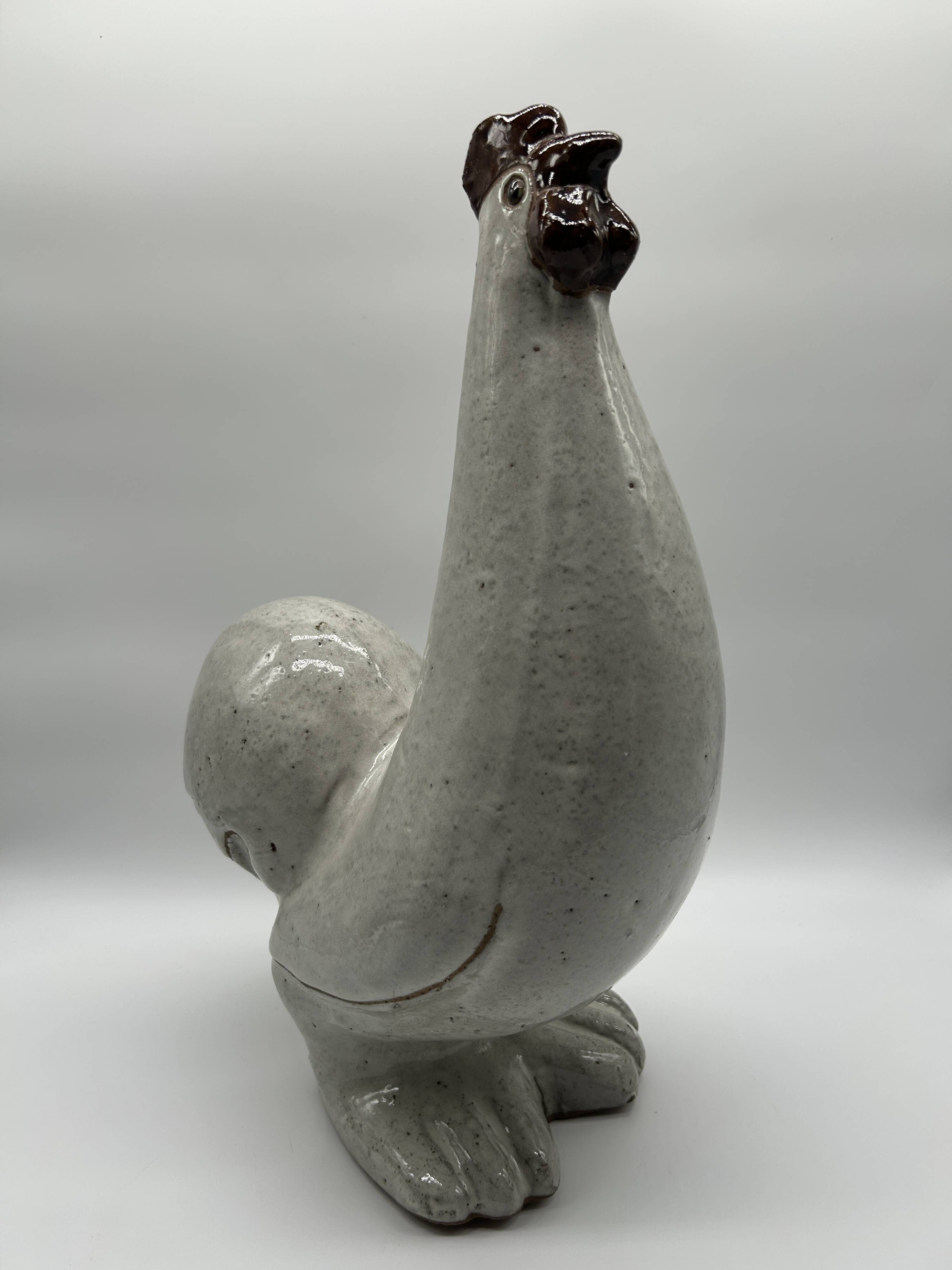 Glazed terracotta rooster