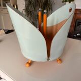 Vintage leather magazine holder