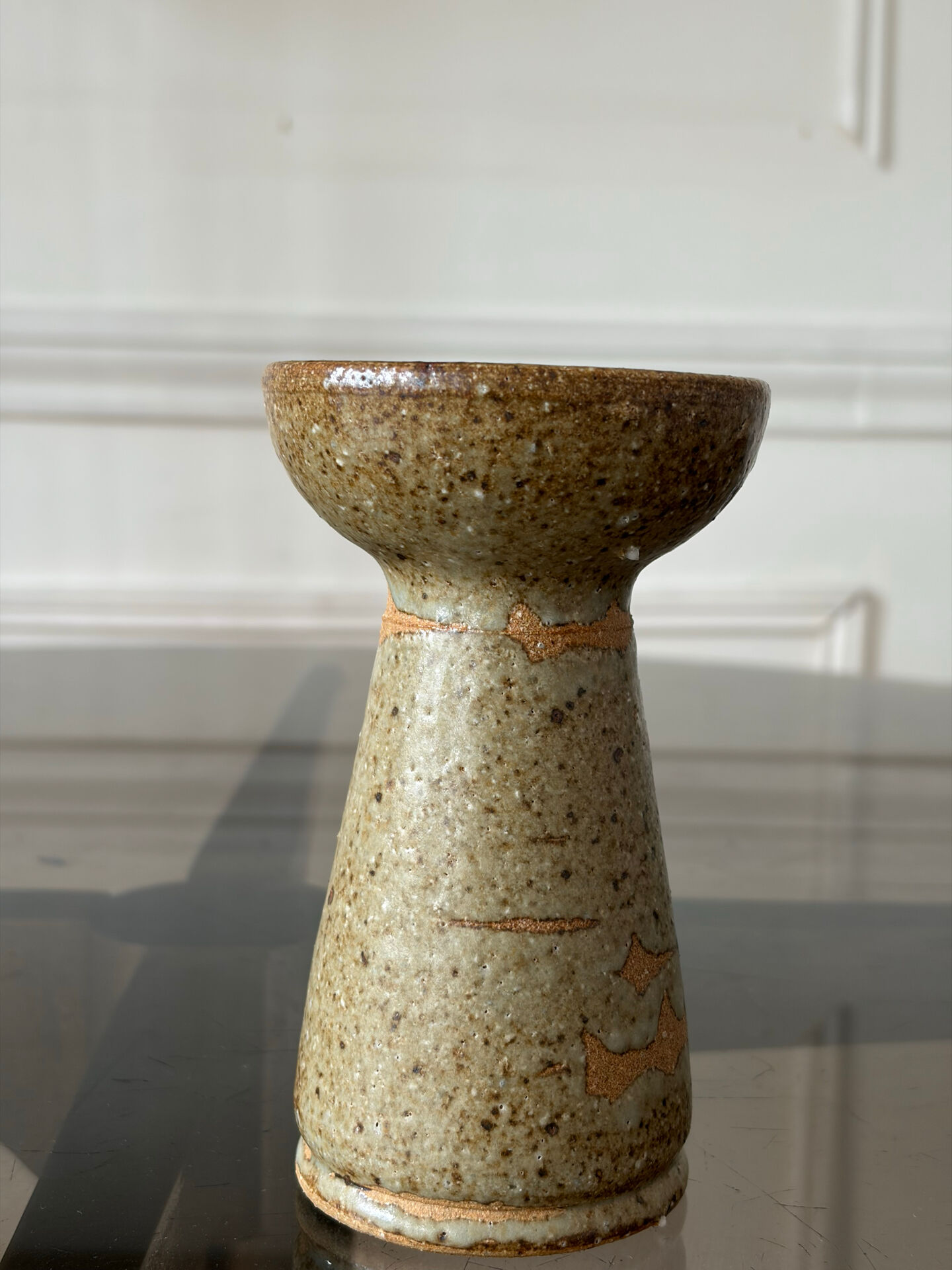 Pyrite stone candlestick