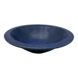 Brutalist Cup in Deep Blue Glazed Ceramic, Signed Studio Piece