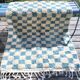 Blue checkered Berber Beni Ouarain rug