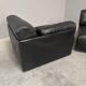 Vintage black leather sofa / daybed, 1970s