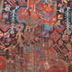 Tapis persan Khamseh ancien fait main, 4,9' x 6,4' (149 cm x 195 cm), années 1840 - 1B663