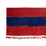 Minimalist Kilim, Red an Blue Perde from Eastern Anatolia, Turkey 3'4'' x 17'7''