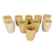 10 glazed stoneware cups signed Digoin