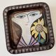 Face illustration ceramic bowl by Mari Simmulson for Upsala Ekeby, Sweden, 1960s