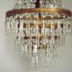 1900s Brass and Crystal Cascade Chandelier