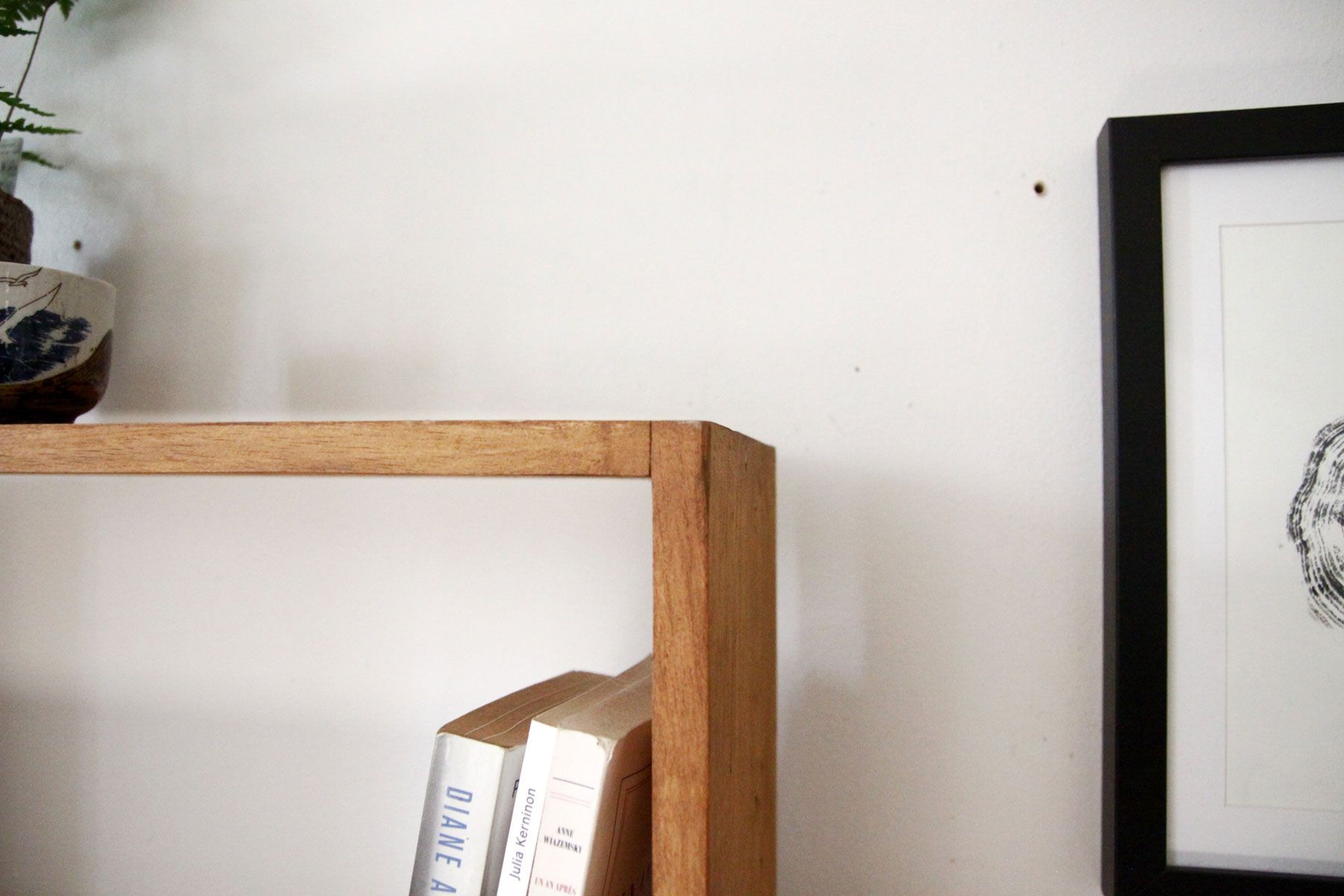 Solid wood bookcase shelf