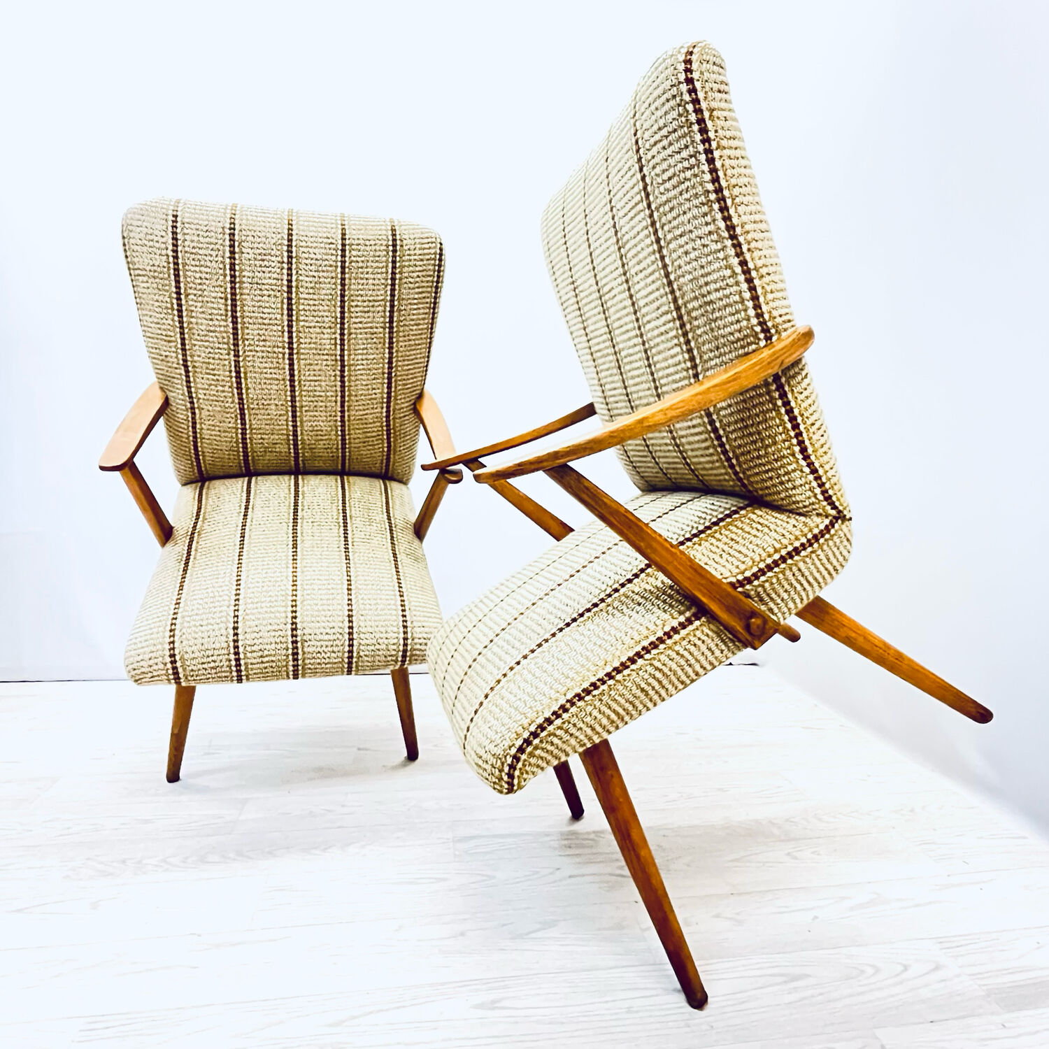 A pair vintage Cocktail chairs with stripes