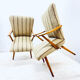 Une paire de chaises vintage avec des rayures