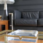Lucite and brass catchall attributed to Claude Malle/Maison Roméo.