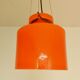 Suspension structure ondulée en verre orange 1970s