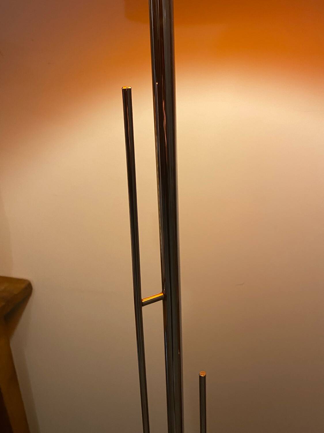 Vintage orange Space Age floor lamp from the 1970s