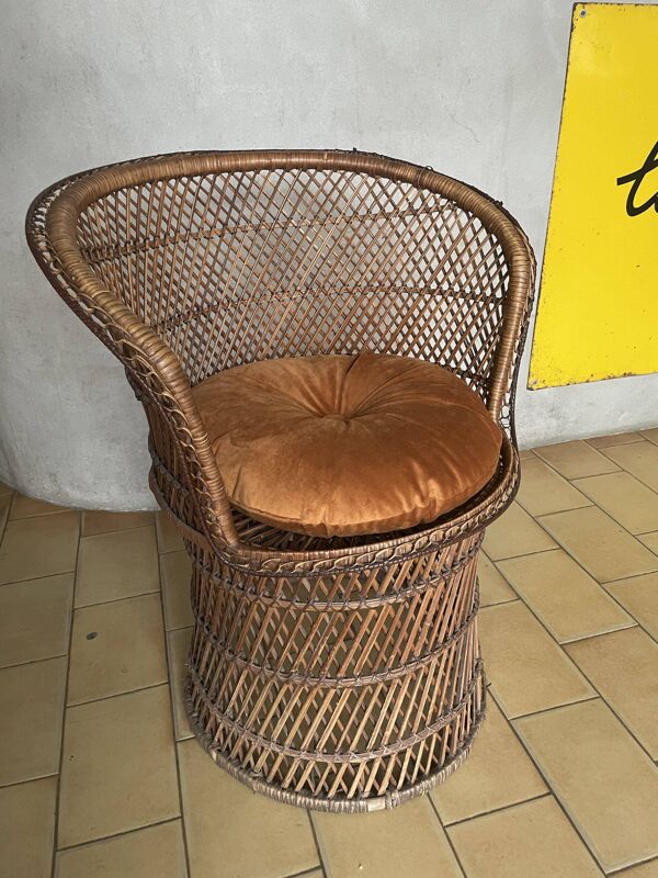 Fauteuil corbeille en rotin