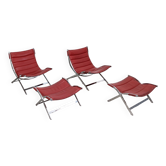 Paire de fauteuils et poufs conçus par Antonio Citterio, Italie années 1980