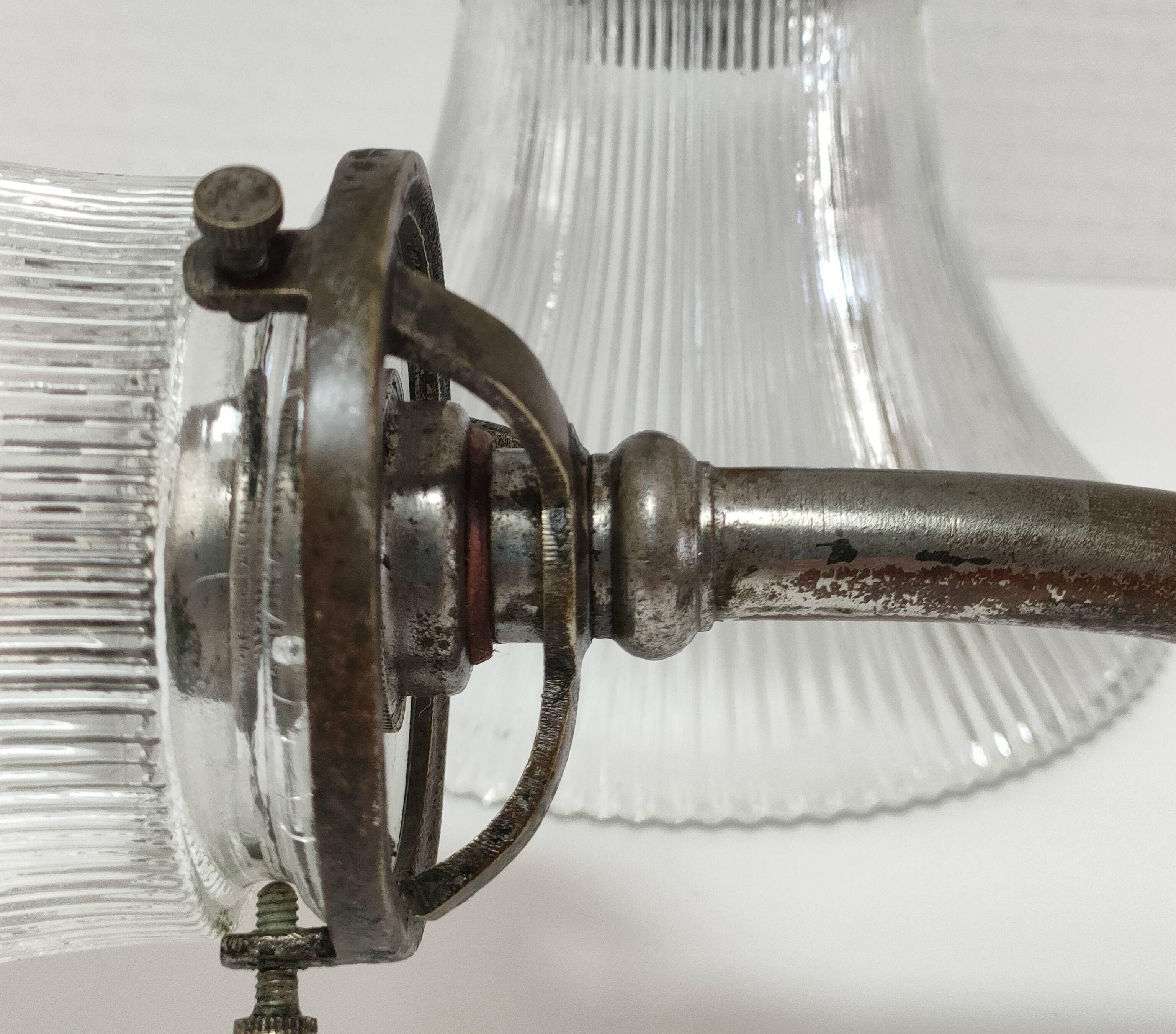 Pair of bronze and glass sconces  1900