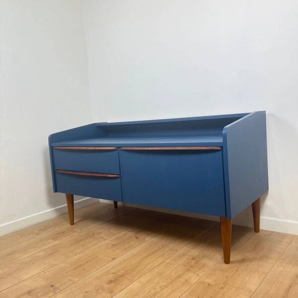 Buffet bas bleu nuit et bois, 1960