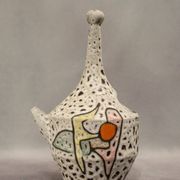 Fat lava jug abstract decoration Marius Bessone Vallauris - Mid-century 60