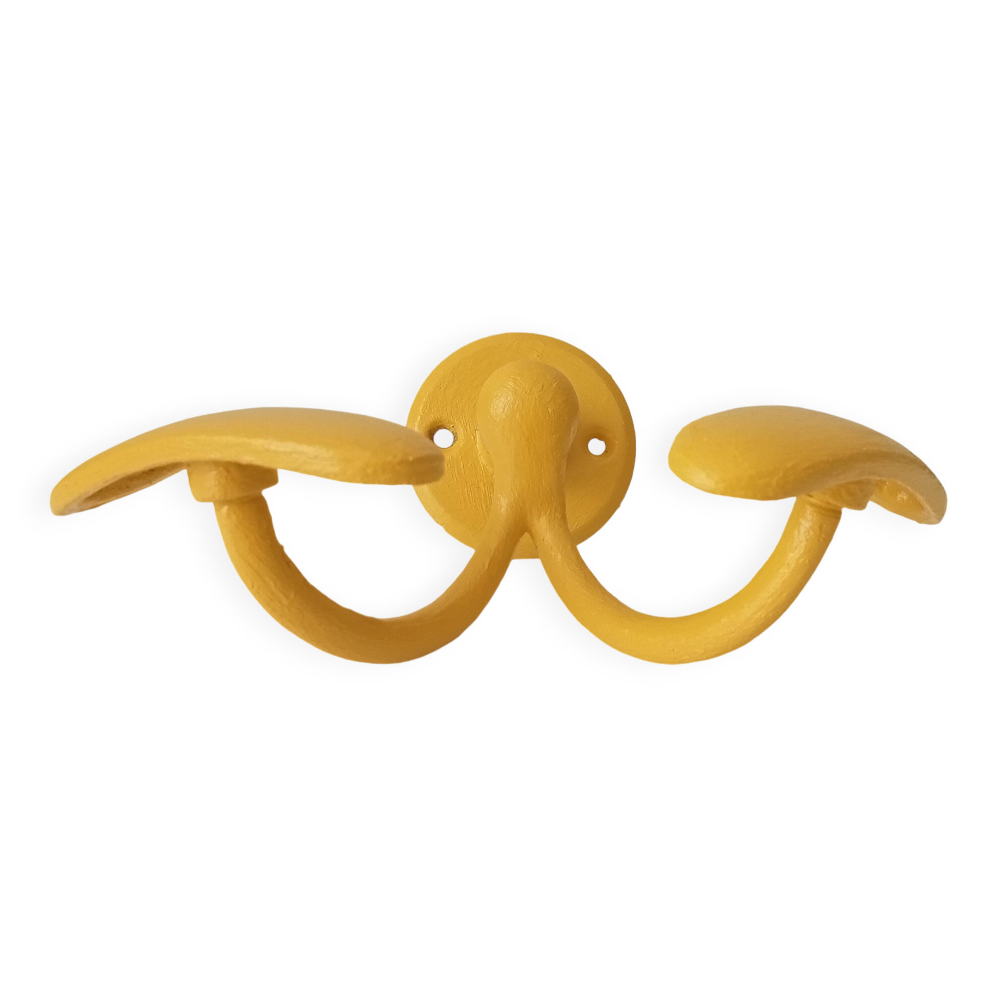 Vintage double coat rack in solid brass