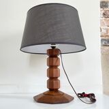 Art deco solid oak lamp