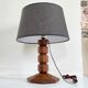 Art deco solid oak lamp