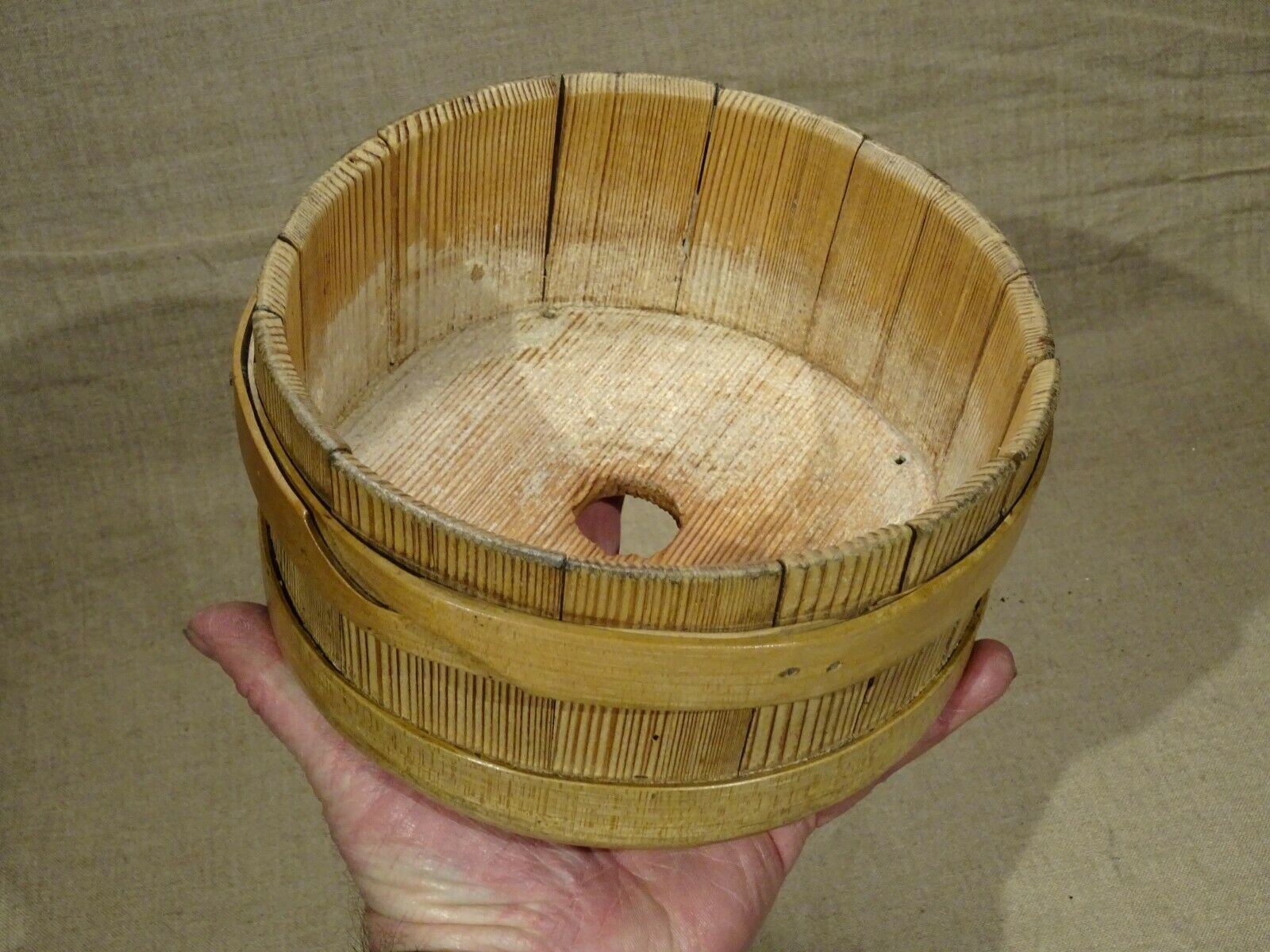 Old wooden cheese mold munster Vosges Alsace