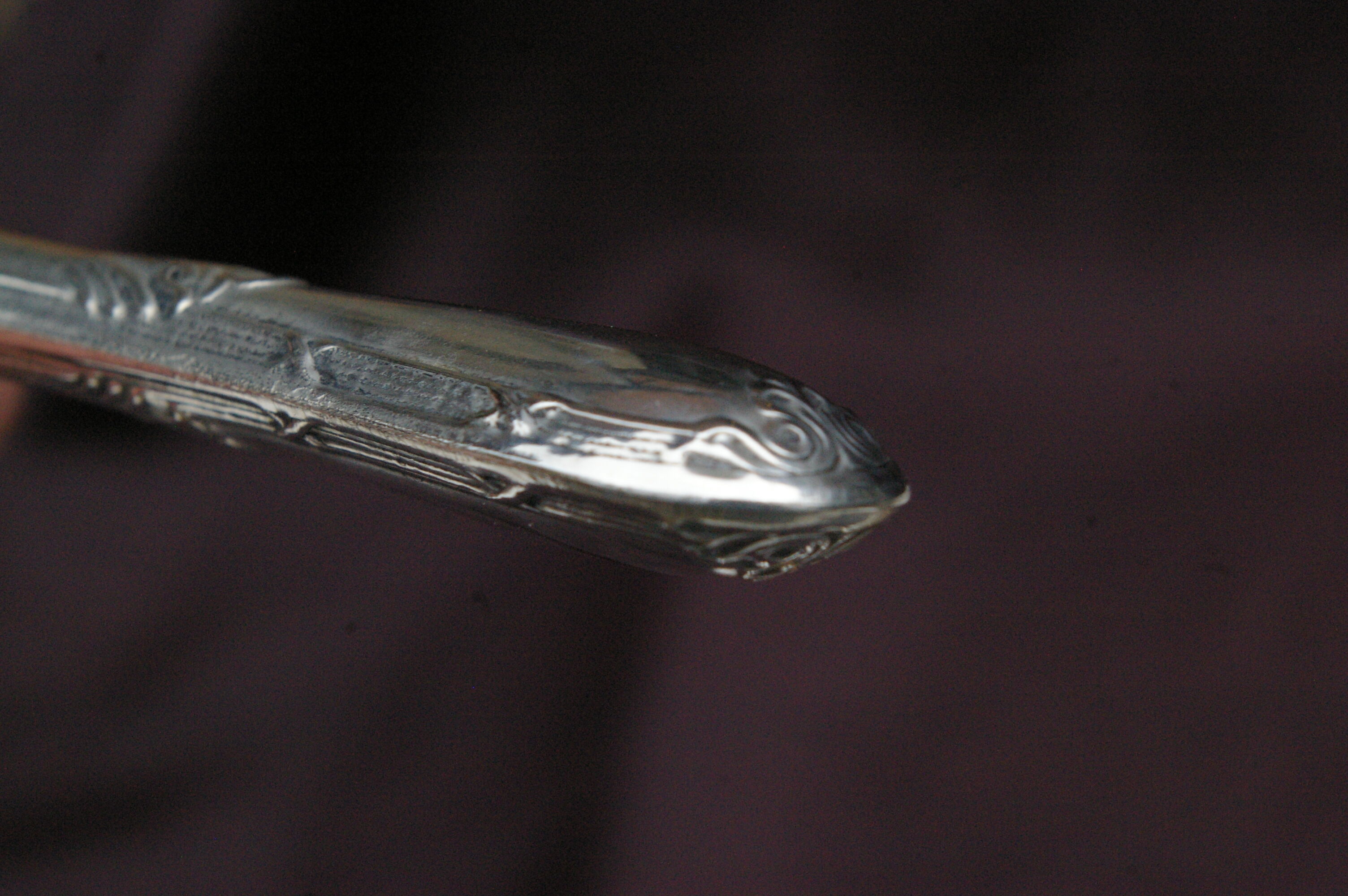 12 Cake Forks Silver Metal and Golden Blades Louis XVI Style