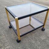 Coffee table golden black and Erard smoked glass