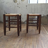 Pair of straw stools