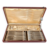 Art Deco silver-plated fish service