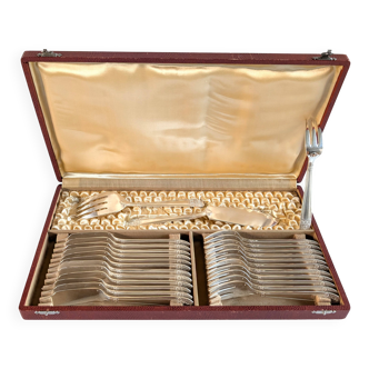 Art Deco silver-plated fish service