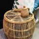 Round rattan coffee table