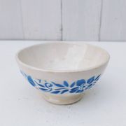 Vintage blue floral decor earthenware bowl
