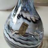 Dorotheenhütte designer vase. Blown glass with smoke swirls/volutes.