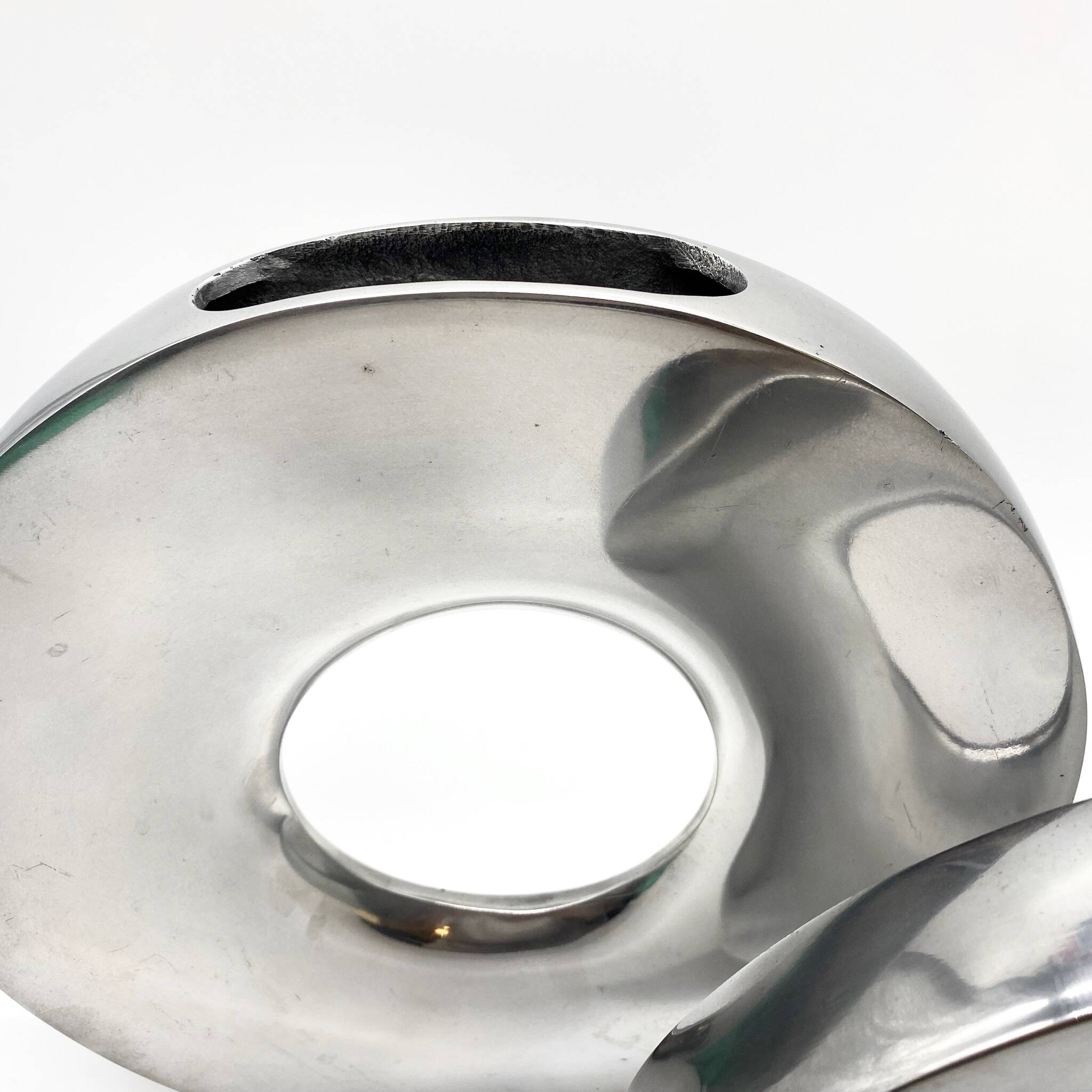 Pair of “donut” vases / cast aluminum – 1970s Italy