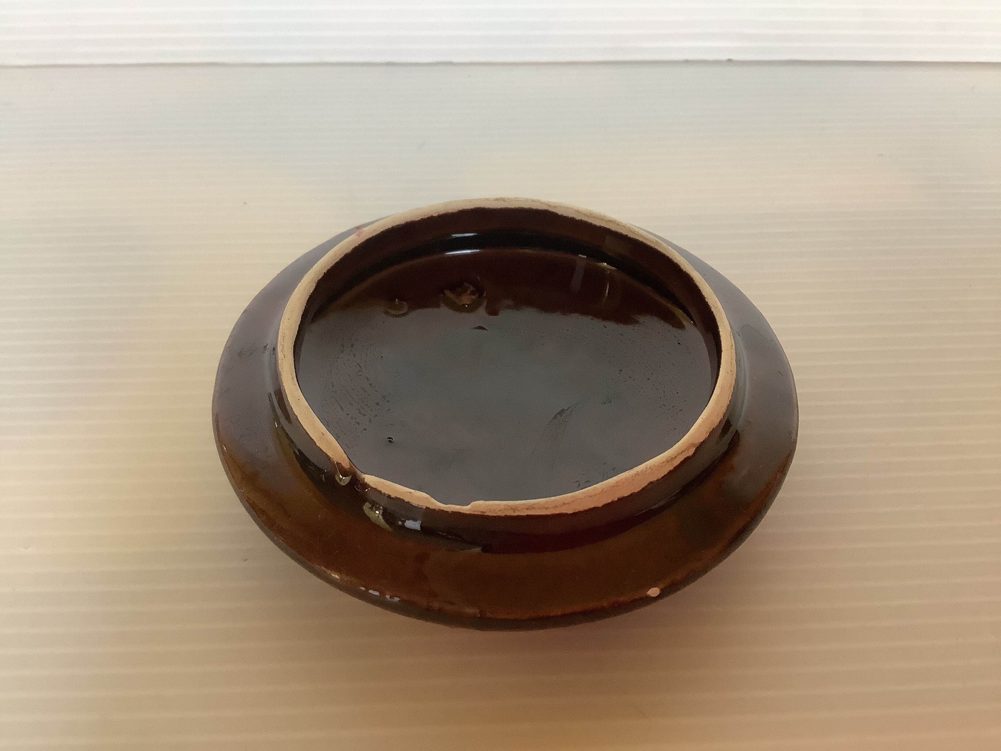 Vallauris ceramic box orange brown