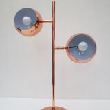 Copper table lamp, 2 spherical heads